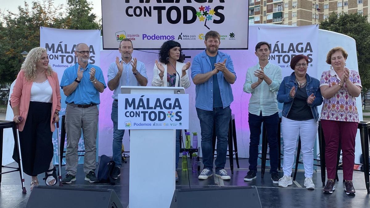 Presentación de la candidatura de Con Málaga, este viernes en el Parque de Huelin.