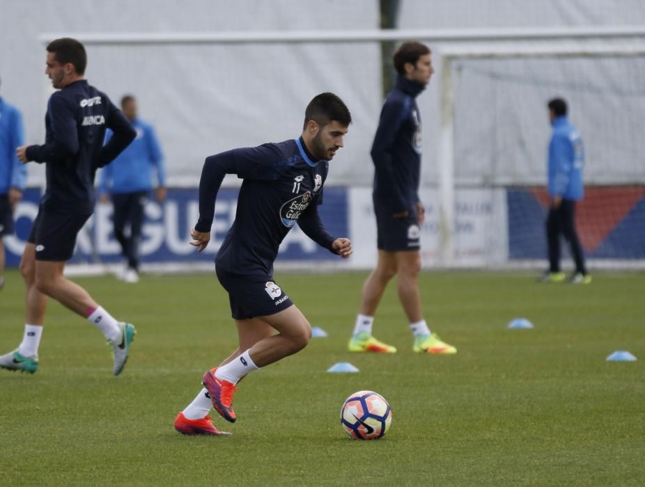 Entrenamiento táctico del Dépor para el Camp Nou