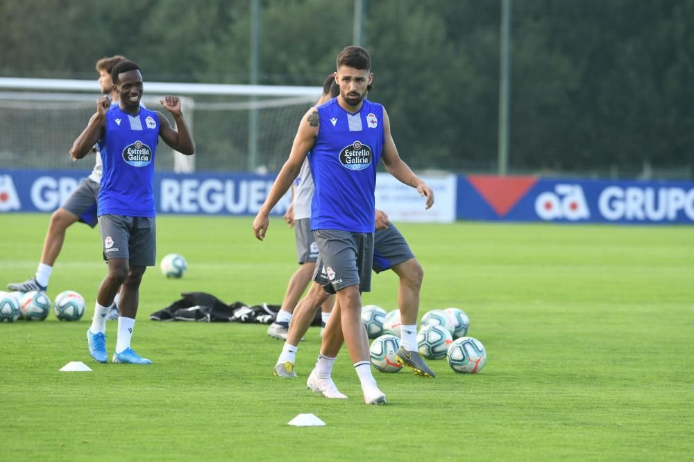 Entrenamiento en Abegondo tras el empate en Gijón