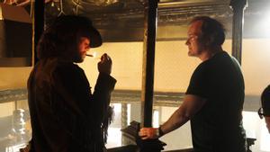 Tarantino, con Leonardo DiCaprio, durante el rodaje de ’Érase una vez en... Hollywood’.