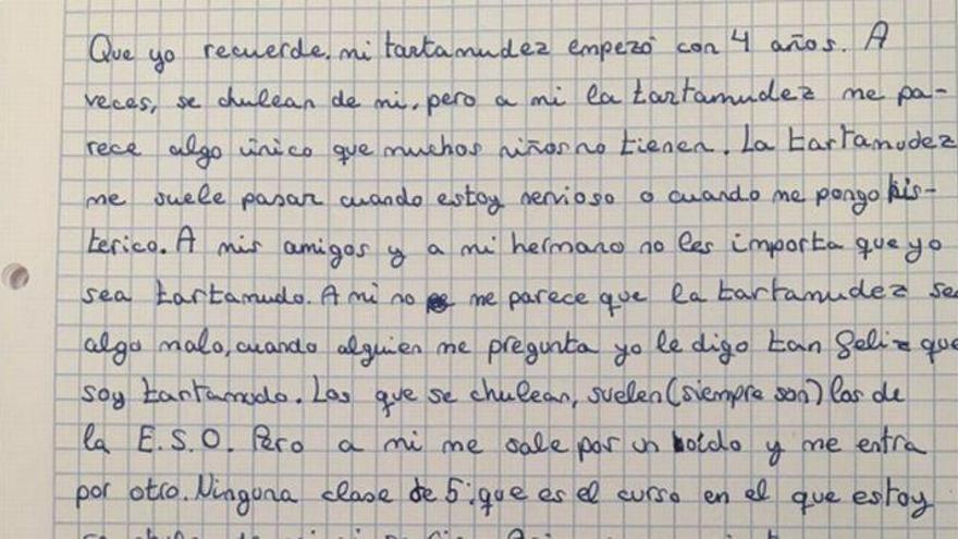 La carta de un niño cordobés que es tartamudo revoluciona Twitter