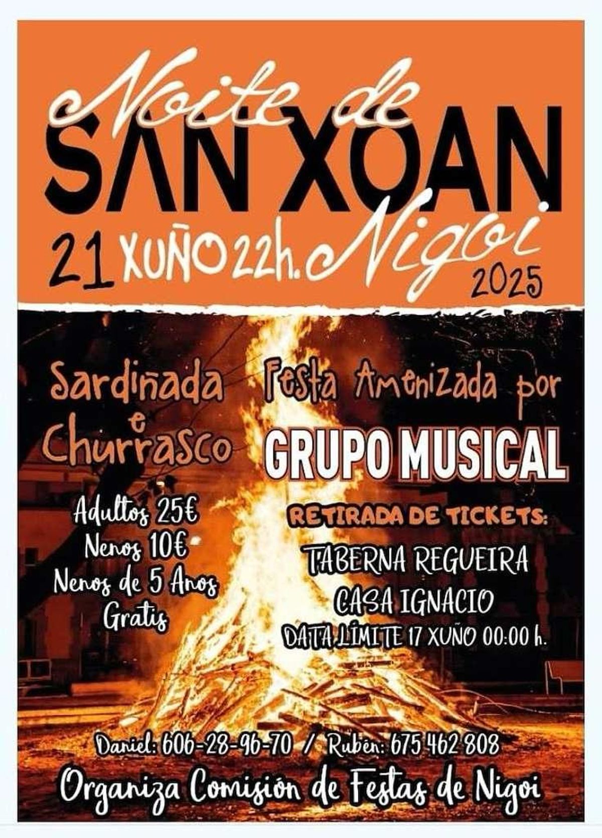 Cartel do San Xoán de Nigoi.