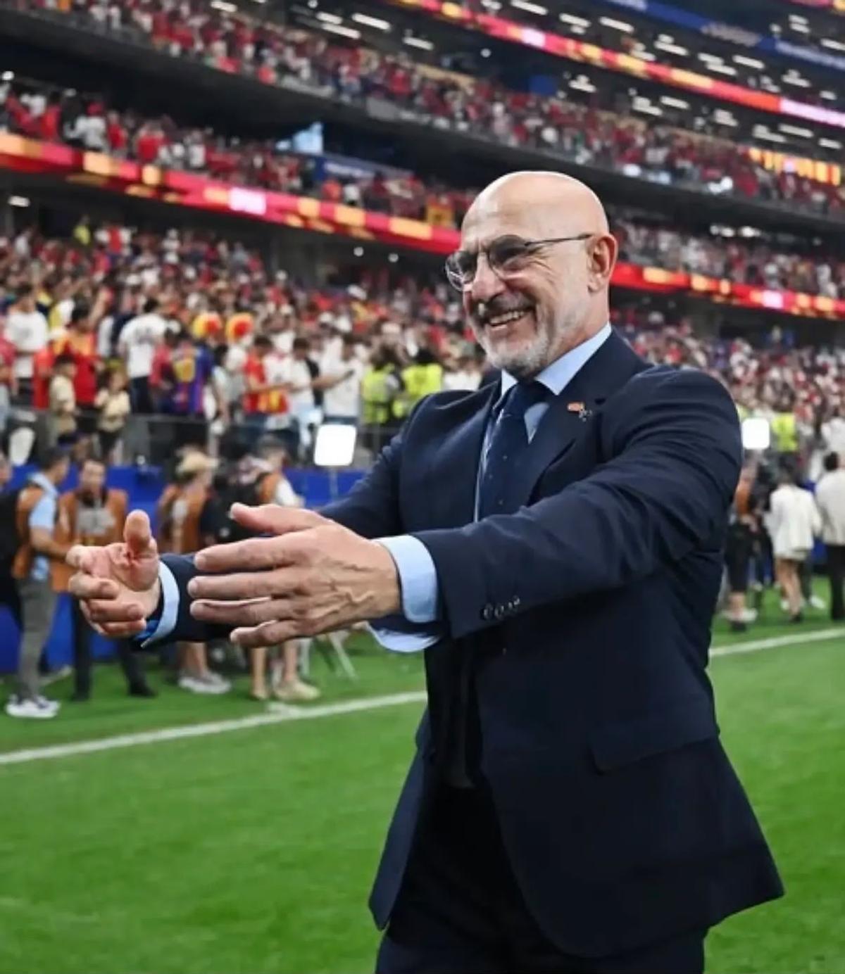 Luis de la Fuente, en uno de los partidos del Mundial