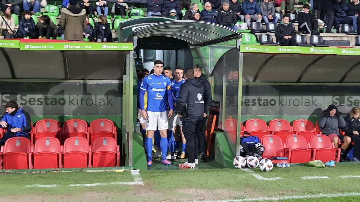 El Utebo antes de salir a jugar este sábado ante el Sestao