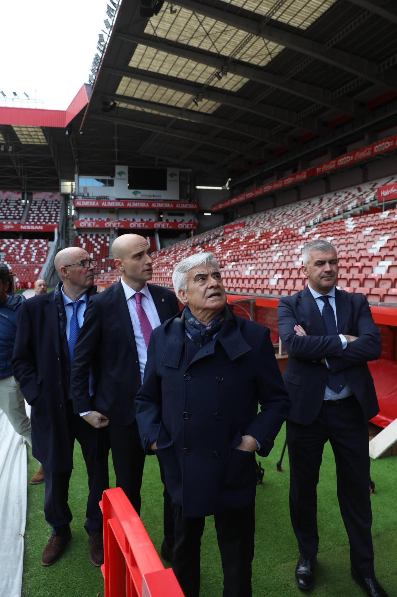 La visita del presidente de la Federación Española de Fútbol, Pedro Rocha, a Asturias, en imágenes