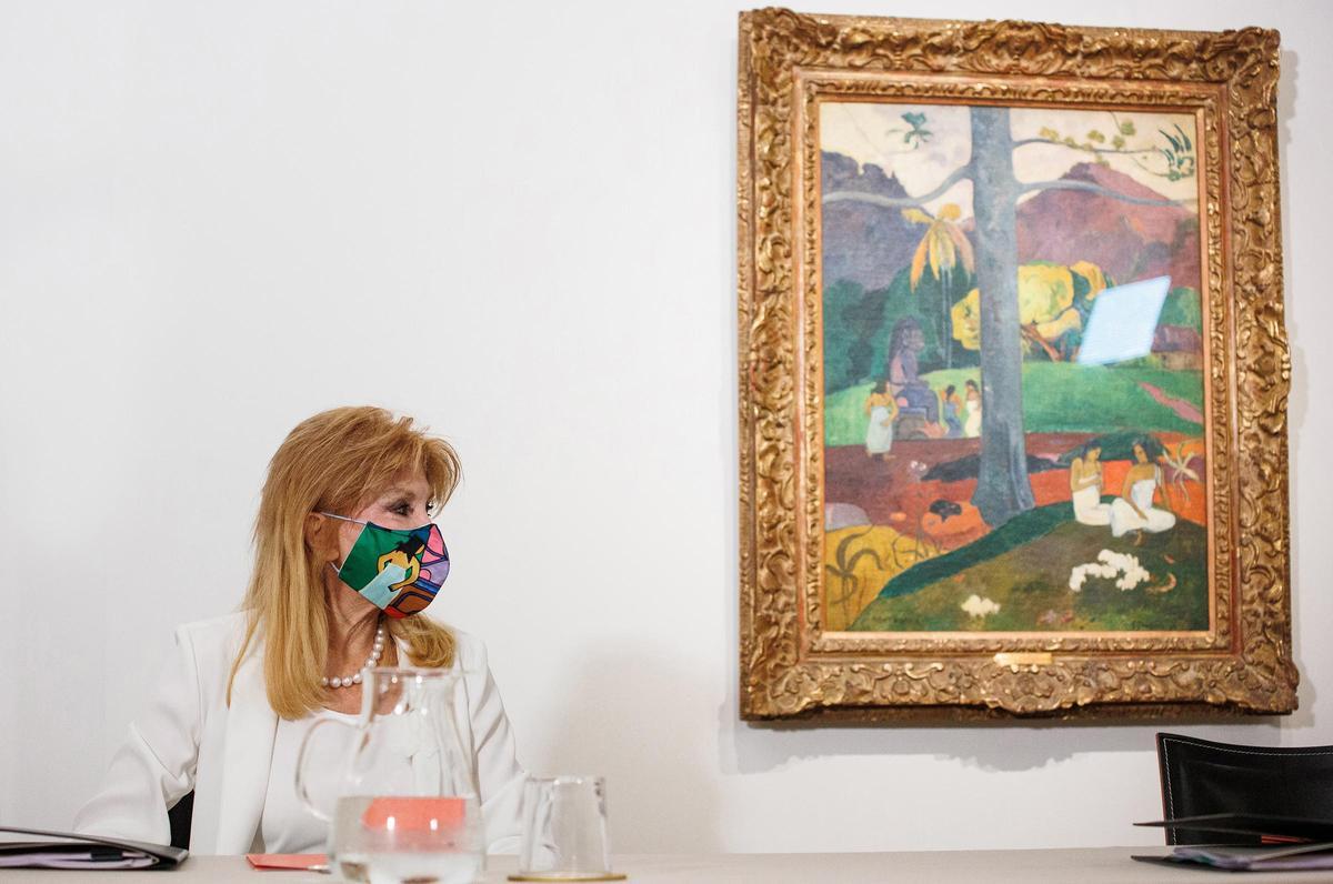 Carmen Thyssen, junto al 'Mata Mua', en una imagen de febrero del 2022 en Madrid