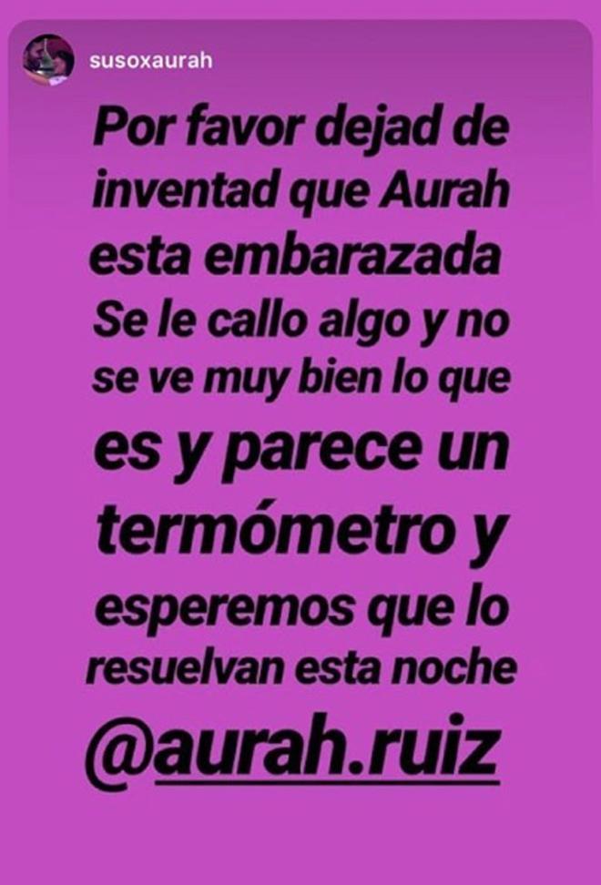 Stories sobre el embarazo de Aurah Ruiz