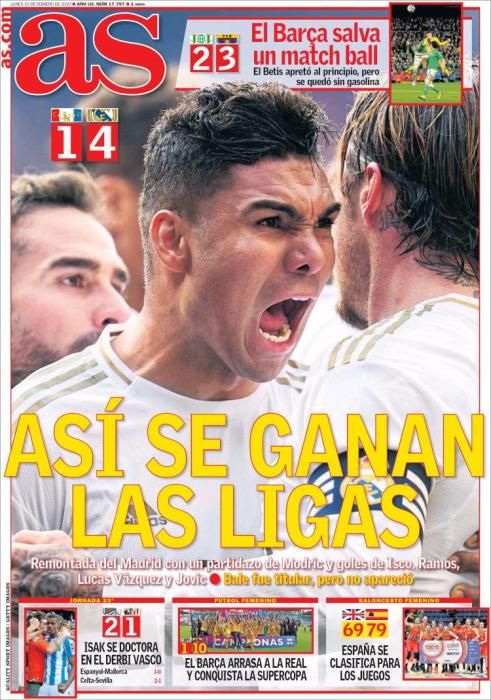 Portada AS lunes 10 febrero 2020