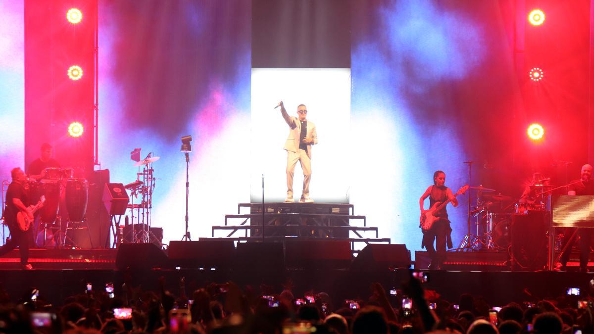 El cantante, durante el concierto.