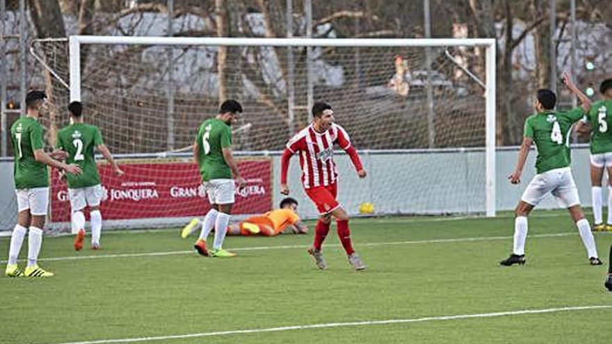 Ferran celebrant el gol d&#039;ahir.