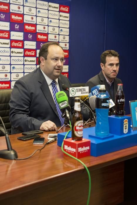 Rueda de prensa en el Tartiere por la marcha de Carmelo del Pozo