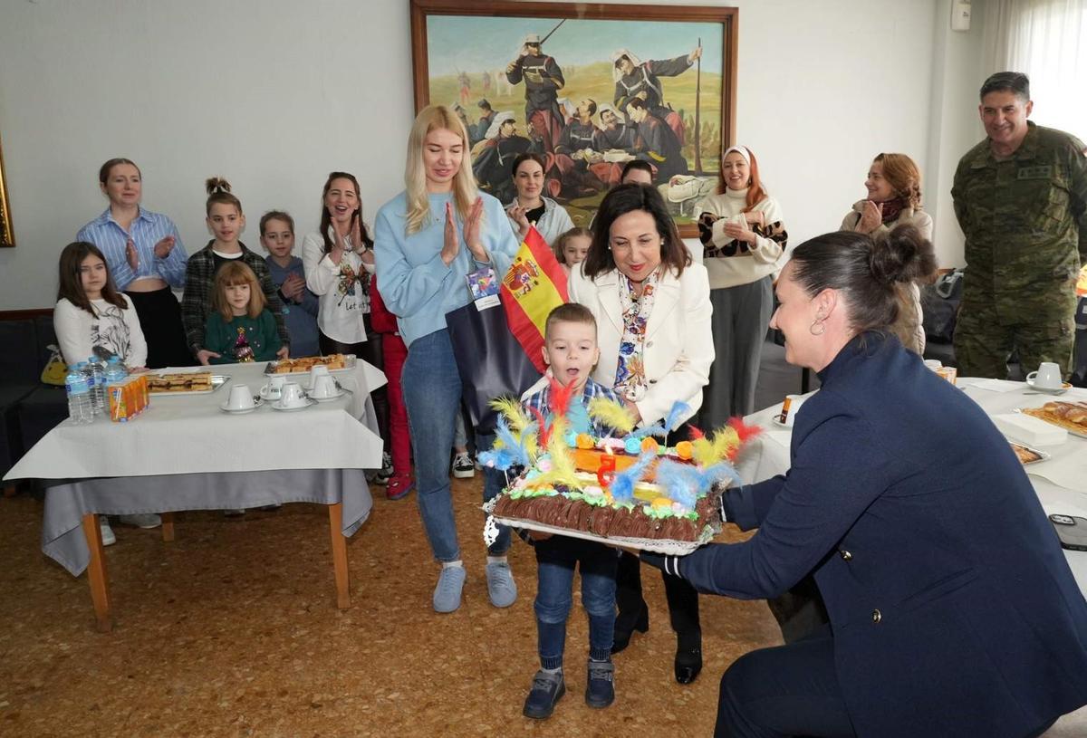 Celebración en plena visita.