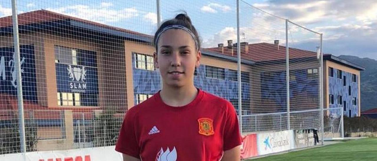 Paula Cobas durante la última concentración de la selección española sub 17