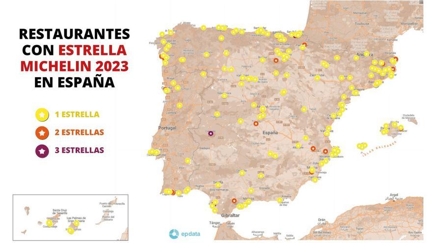 Restaurantes con Estrella Michelin 2023 en España.