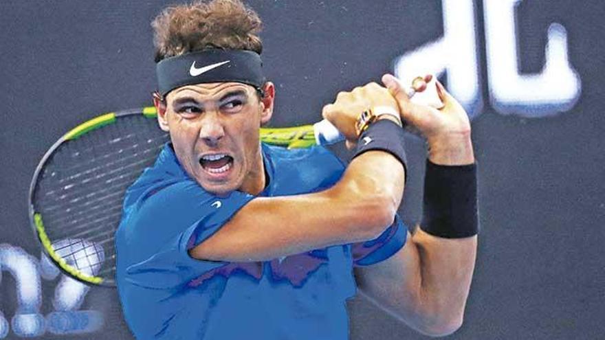 Nadal durante el partido de primera ronda del Abierto de China disputado ante el francés Pouille.