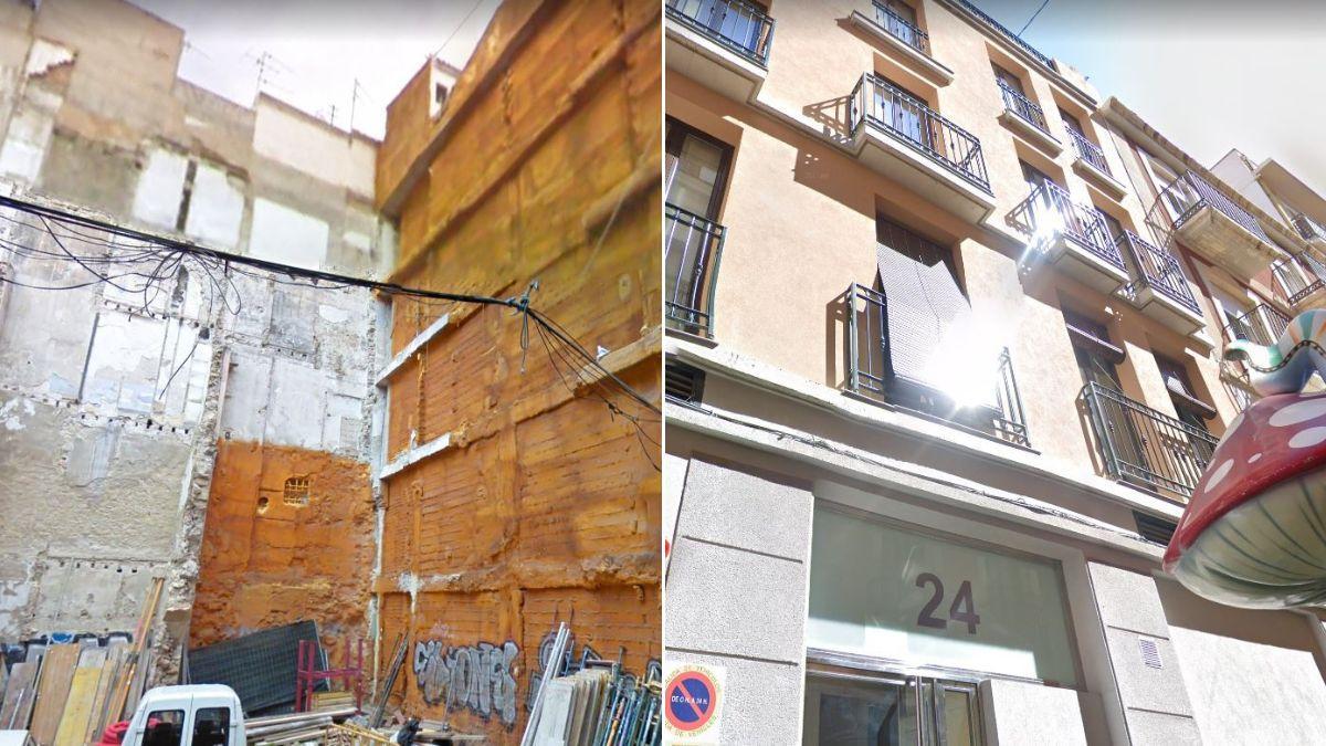El número 24 de la calle San Francisco de Alicante, antes y después