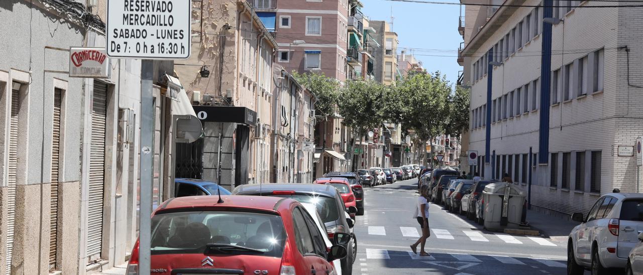 La calle Olegario Domarco Seller de Elche en una imagen reciente.