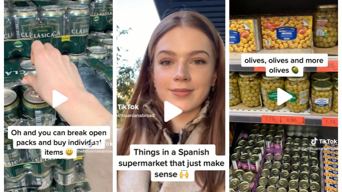 La tiktoker lituana que se ha hecho viral con su visita a un supermercado español.