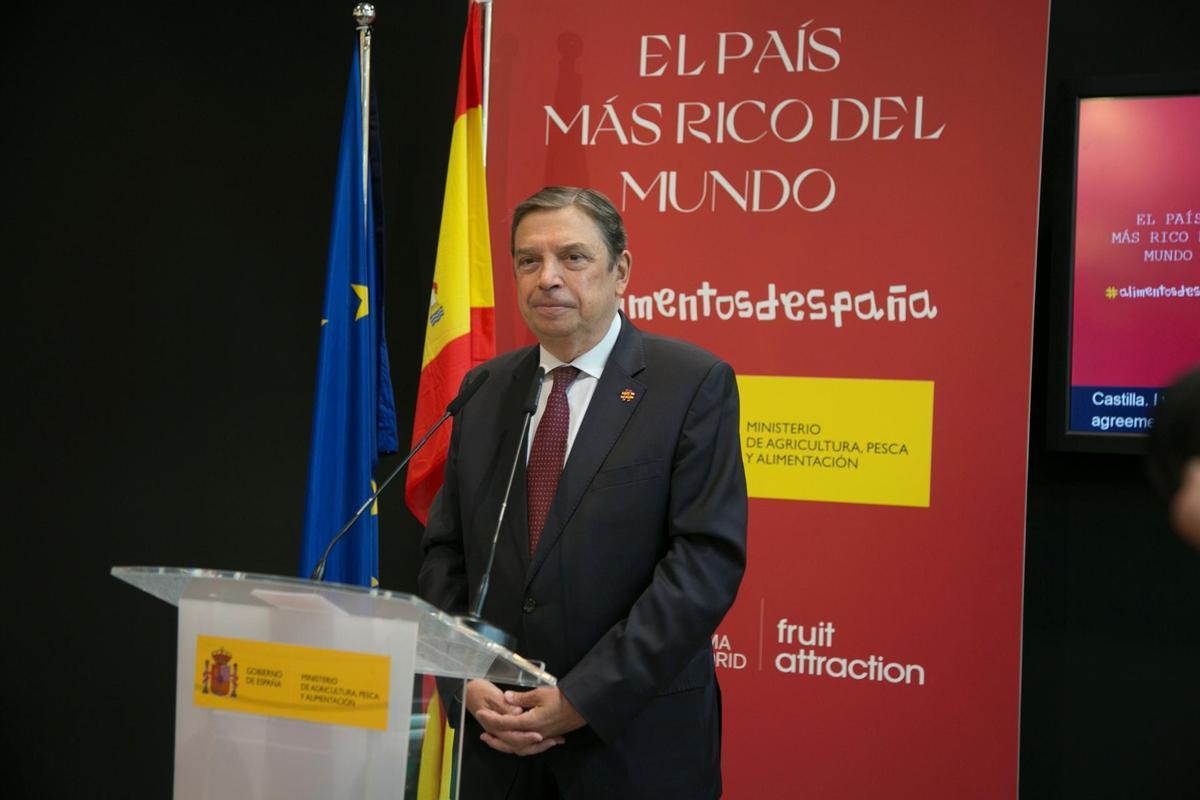 El ministro de Agricultura, Pesca y Alimentación, Luis Planas, durante la inuguración de Fruit Attraction 2025.