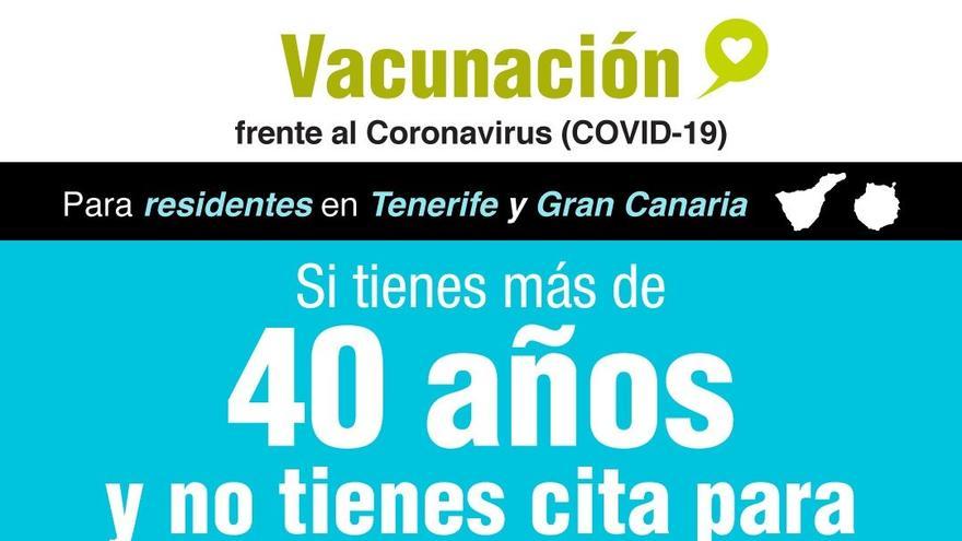 Sanidad habilita el 012 para los mayores de 40 años de Gran Canaria y Tenerife que aún no hayan sido vacunados