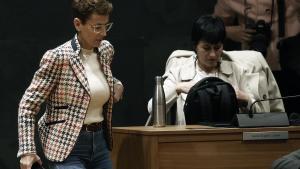 La presidenta del Gobierno de Navarra, María Chivite, en el pleno.