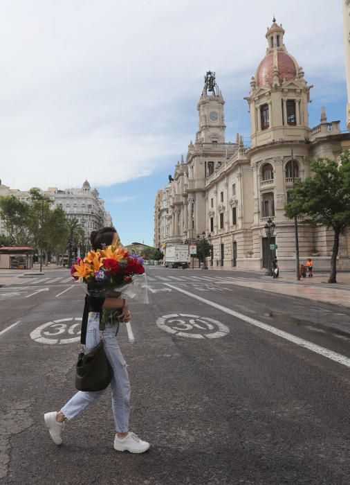 Primer fin de semana desde la peatonalización completa de la Plaza del Ayuntamiento.