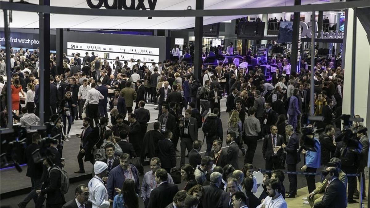 Asistentes en el Mobile World Congress de Barcelona del 2018.