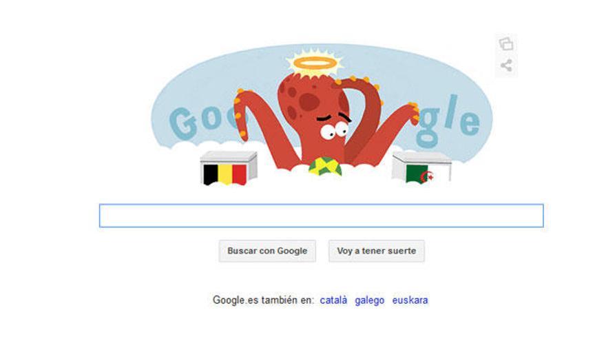 El pulpo Paul en el doodle del 17 de junio de 2014