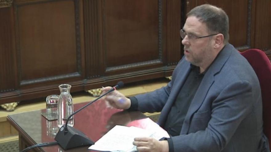 Oriol Junqueras declarant en el «judici al procés»