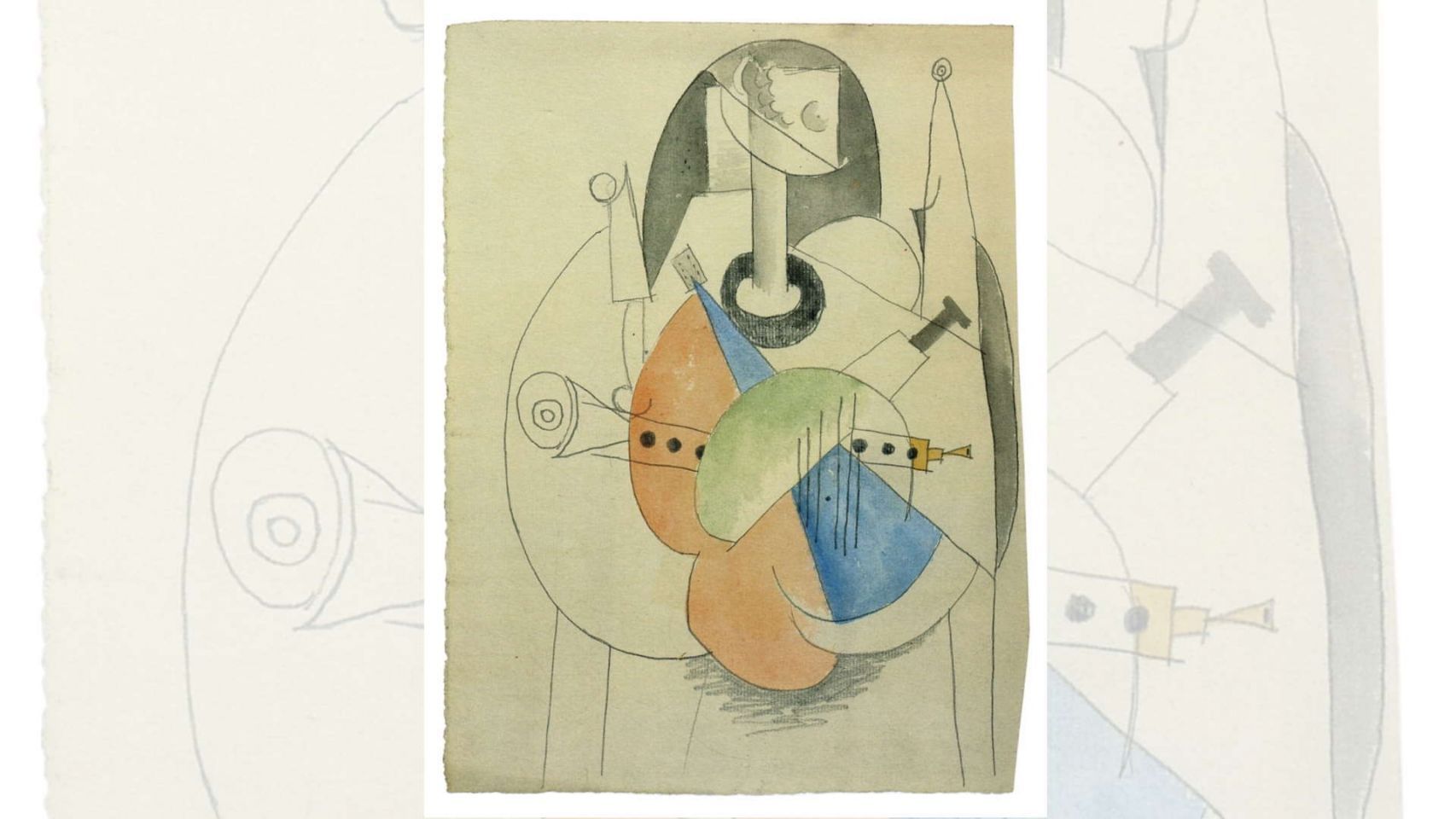 'Instruments et musique et compotier sur une table', en la que el artista malagueño retrata a un gaitero.