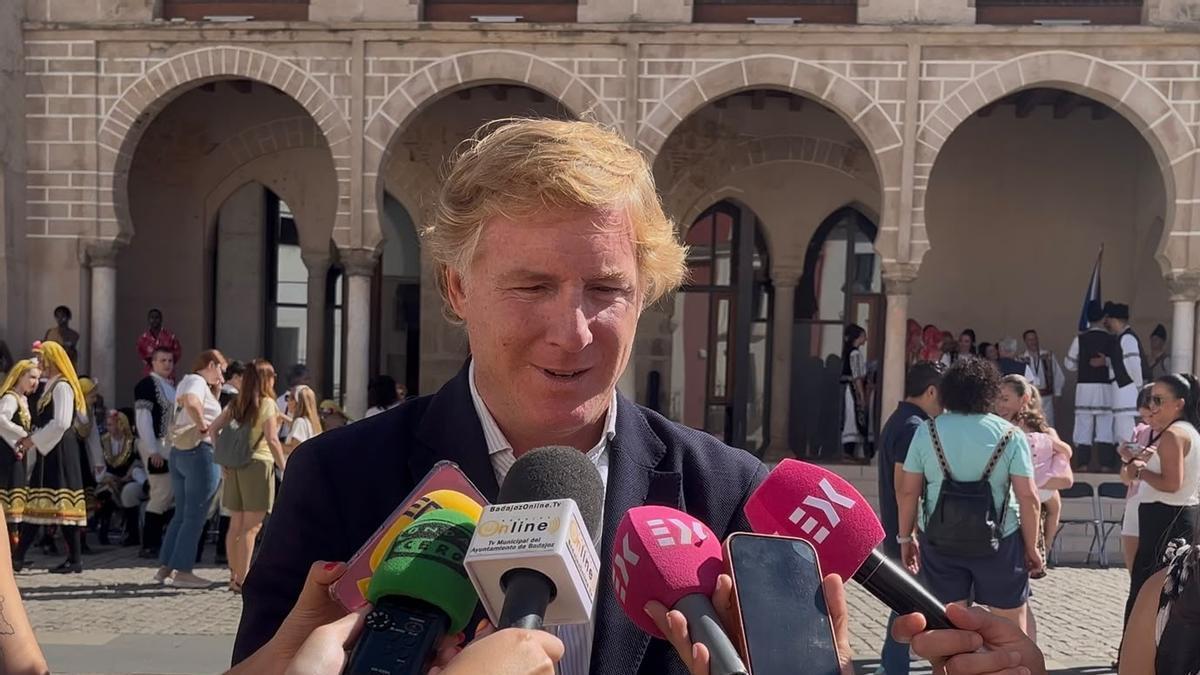 Ignacio Gragera, esta mañana, en la plaza Alta.
