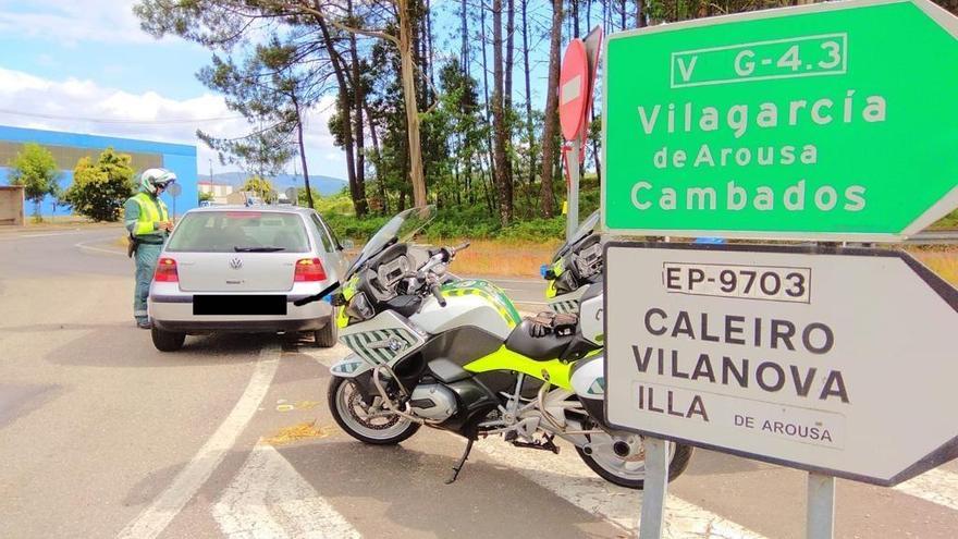 Control realizado por la Guardia Civil en Vilanova, donde se localizó a uno de los infractores