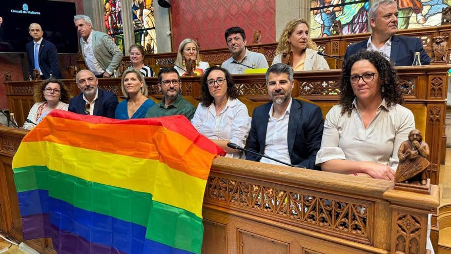 Los representantes socialistas durante el debate celebrado ayer en el Consell. | PSIB-PSOE