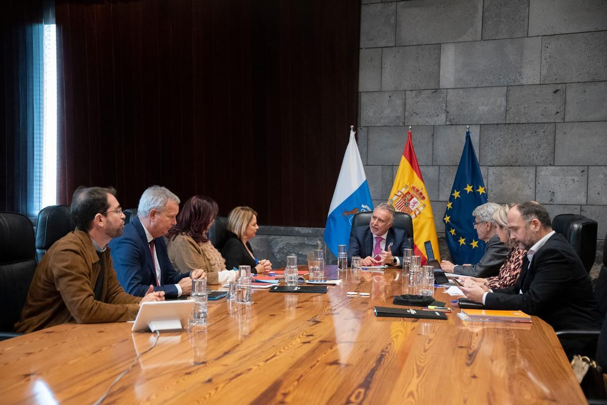 Celebración del Consejo de Gobierno, hoy, en Santa Cruz de Tenerife.