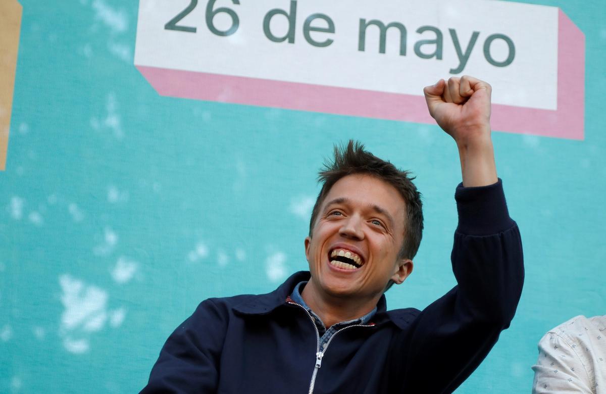 Íñigo Errejón durante el acto de cierre de campaña de las elecciones autonómicas de 2019