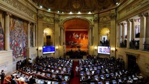 Vista general de la sesión del Congreso colombiano donde se aprobó el nuevo acuerdo de paz, en Bogotá.