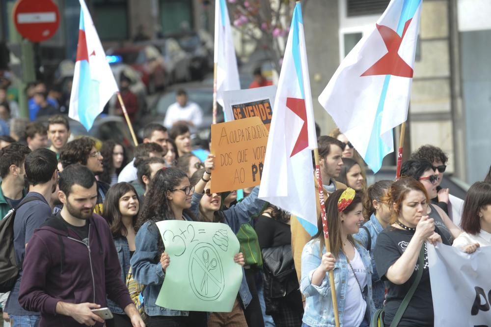 Manifestación de estudiantes en A Coruña