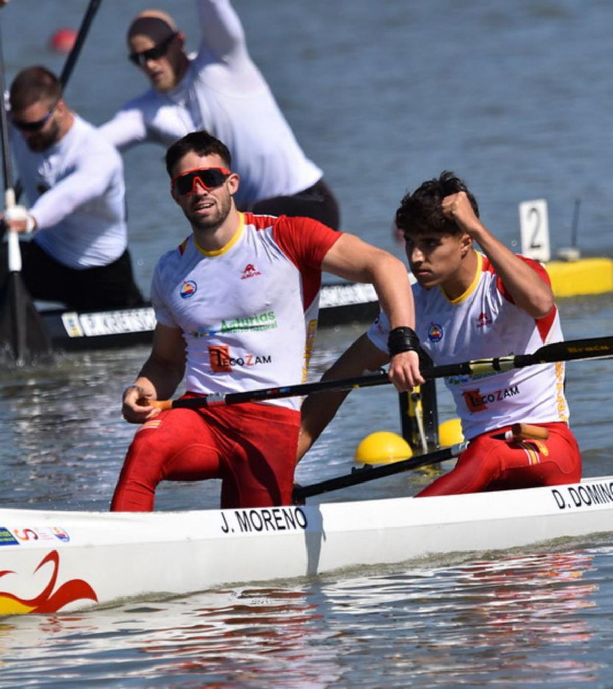 Moreno y Domínguez, durante una de las pruebas en Szeged. |  // FDV