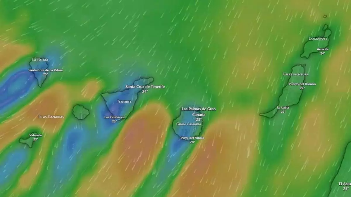 La Aemet eleva la previsión de calor en Canarias: hasta 34 grados y viento fuerte para hoy
