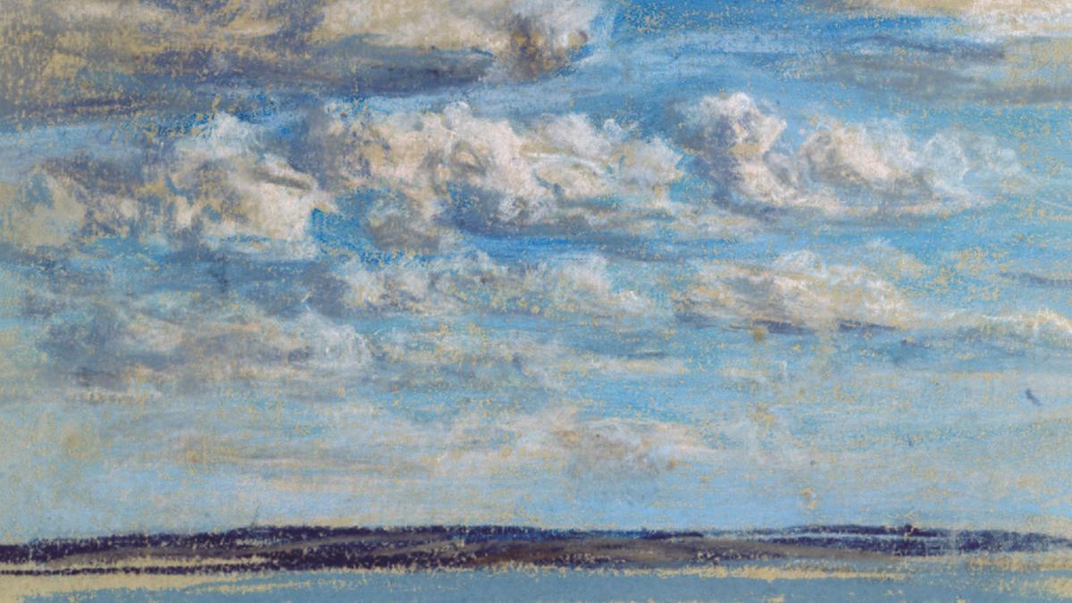 'Nouages blancs, ciel bleu', c. 1859. Eugène Boudin. Pastel sobre papel. 14,8 x 21 cm. Musée Eugène Boudin, Honfleur.