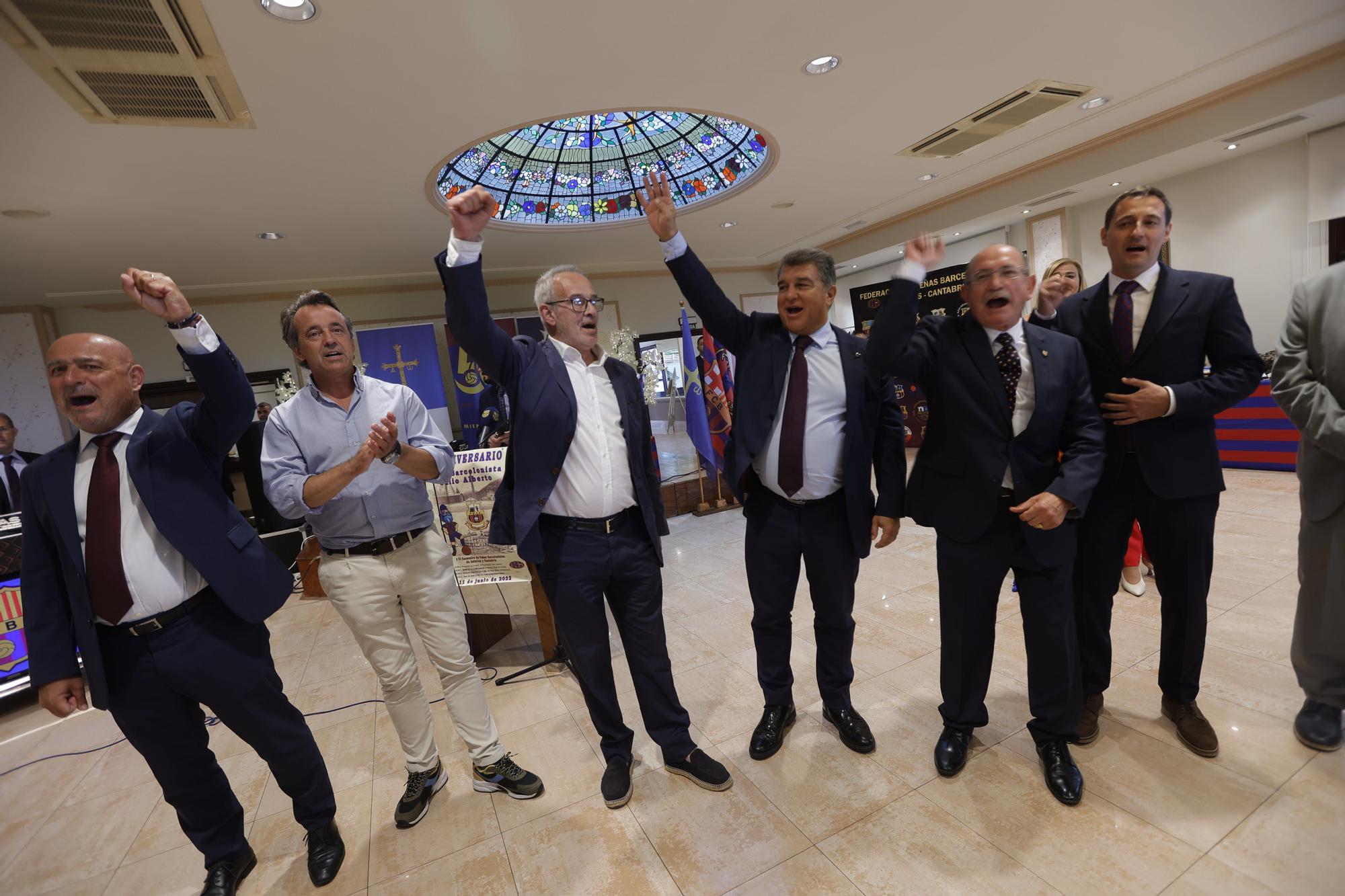 EN IMÁGENES: Joan Laporta celebra el 50 aniversario de la Peña Barcelonista Julio Alberto en Mieres