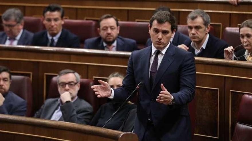 Rivera, el miércoles, durante el Pleno del Congreso.