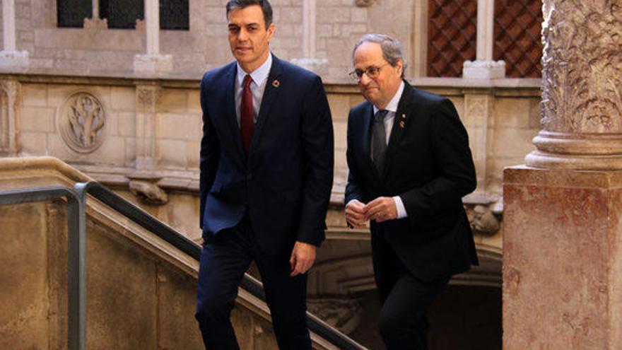 El president de la Generalitat, Quim Torra, i el cap del govern espanyol, Pedro Sánchez.