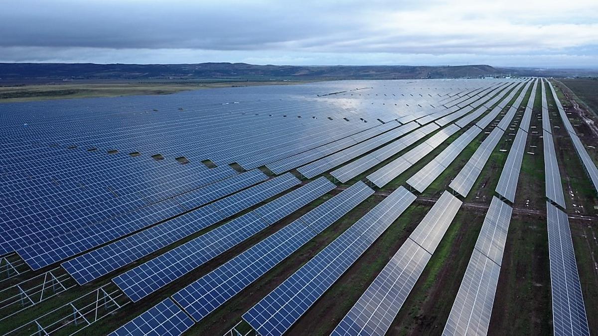 Planta de energía solar fotovoltaica.