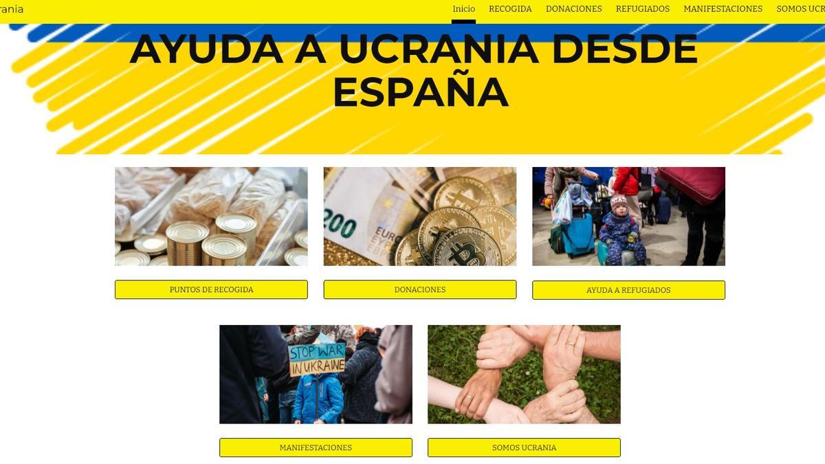 La página web para canalizar ayuda a Ucrania que ha creado Natalia Kachmar desde Alicante