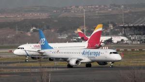 Aviones de Iberia y de Air Europa en el aeropuerto de Madrid-Barajas