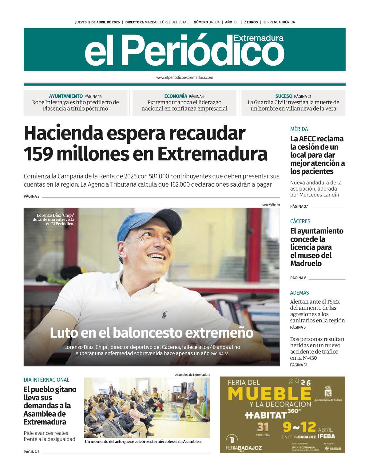 Consulta la portada correspondiente al día 09 de abril de 2026