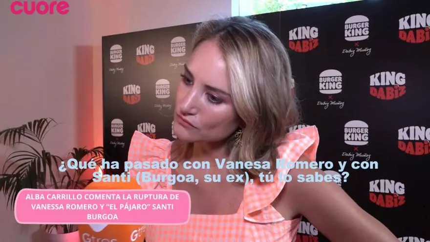 Alba Carrillo, sobre Santi Burgoa y Vanesa Romero: "Todas las mujeres con las que me ha engañado son estupendas"