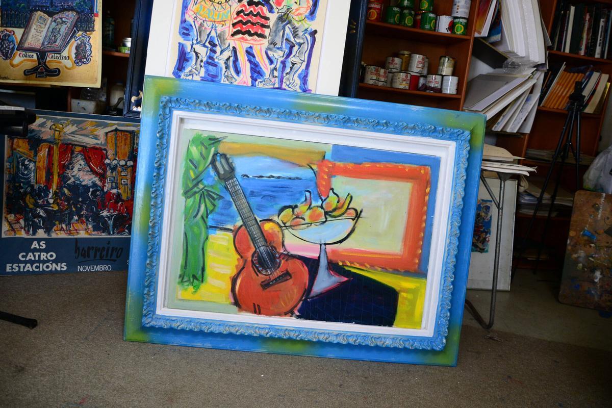 El pintor José María Barreiro en su casa-estudio de Bueu