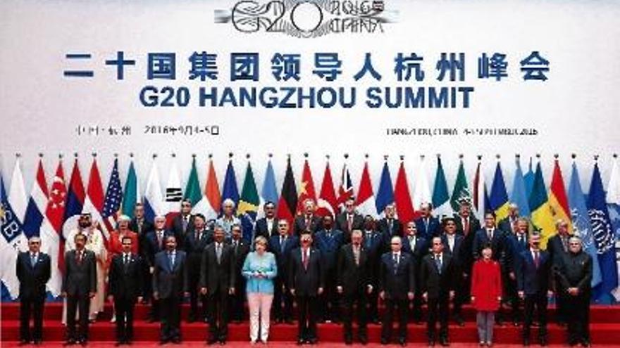 Líders de les principals economies que participen a la cimera del G-20, que se celebra a Hangzhou (Xina).